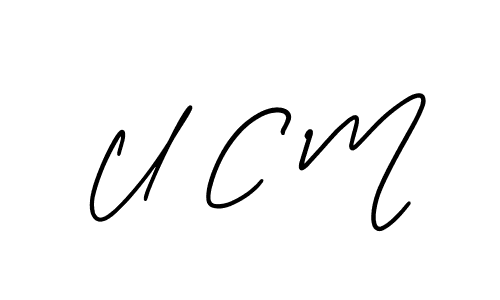U C M stylish signature style. Best Handwritten Sign (AmerikaSignatureDemo-Regular) for my name. Handwritten Signature Collection Ideas for my name U C M. U C M signature style 3 images and pictures png