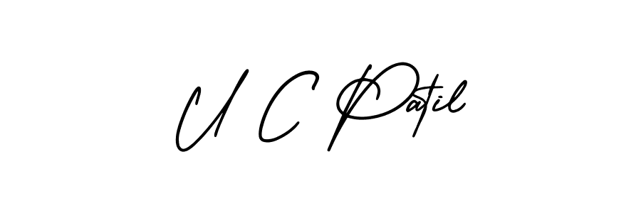 Design your own signature with our free online signature maker. With this signature software, you can create a handwritten (AmerikaSignatureDemo-Regular) signature for name U C Patil. U C Patil signature style 3 images and pictures png