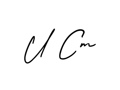 How to make U Cm signature? AmerikaSignatureDemo-Regular is a professional autograph style. Create handwritten signature for U Cm name. U Cm signature style 3 images and pictures png