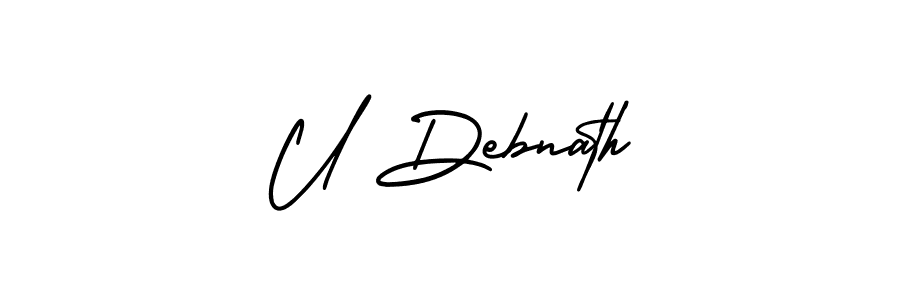 You can use this online signature creator to create a handwritten signature for the name U Debnath. This is the best online autograph maker. U Debnath signature style 3 images and pictures png