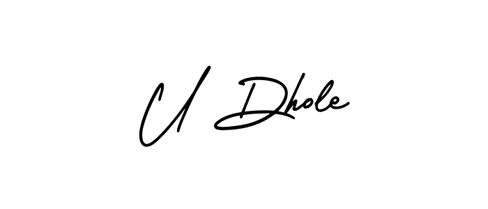 How to Draw U Dhole signature style? AmerikaSignatureDemo-Regular is a latest design signature styles for name U Dhole. U Dhole signature style 3 images and pictures png