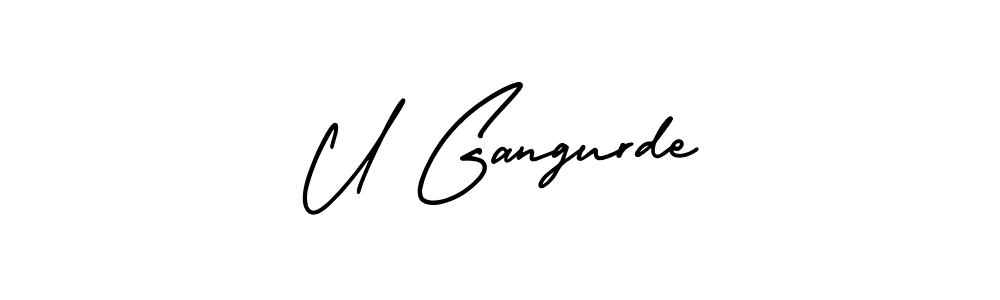 Also You can easily find your signature by using the search form. We will create U Gangurde name handwritten signature images for you free of cost using AmerikaSignatureDemo-Regular sign style. U Gangurde signature style 3 images and pictures png