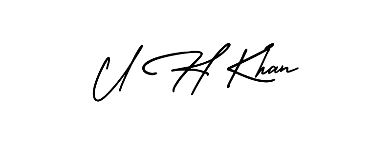 U H Khan stylish signature style. Best Handwritten Sign (AmerikaSignatureDemo-Regular) for my name. Handwritten Signature Collection Ideas for my name U H Khan. U H Khan signature style 3 images and pictures png