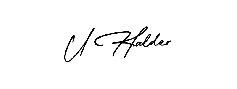 How to make U Halder signature? AmerikaSignatureDemo-Regular is a professional autograph style. Create handwritten signature for U Halder name. U Halder signature style 3 images and pictures png