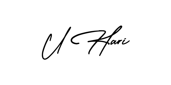 AmerikaSignatureDemo-Regular is a professional signature style that is perfect for those who want to add a touch of class to their signature. It is also a great choice for those who want to make their signature more unique. Get U Hari name to fancy signature for free. U Hari signature style 3 images and pictures png