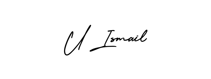 Make a beautiful signature design for name U Ismail. With this signature (AmerikaSignatureDemo-Regular) style, you can create a handwritten signature for free. U Ismail signature style 3 images and pictures png