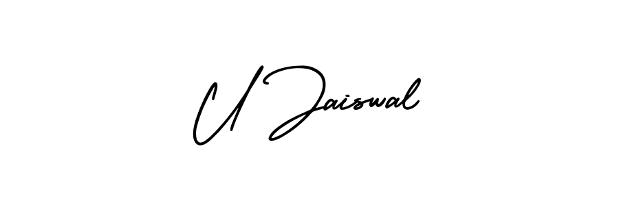 U Jaiswal stylish signature style. Best Handwritten Sign (AmerikaSignatureDemo-Regular) for my name. Handwritten Signature Collection Ideas for my name U Jaiswal. U Jaiswal signature style 3 images and pictures png