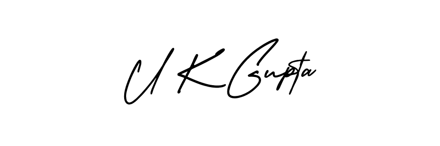 Make a beautiful signature design for name U K Gupta. With this signature (AmerikaSignatureDemo-Regular) style, you can create a handwritten signature for free. U K Gupta signature style 3 images and pictures png