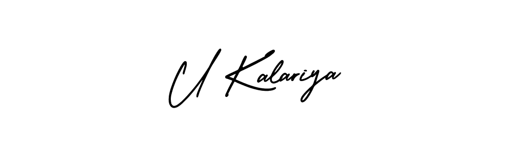 Design your own signature with our free online signature maker. With this signature software, you can create a handwritten (AmerikaSignatureDemo-Regular) signature for name U Kalariya. U Kalariya signature style 3 images and pictures png