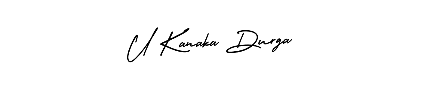 Also we have U Kanaka Durga name is the best signature style. Create professional handwritten signature collection using AmerikaSignatureDemo-Regular autograph style. U Kanaka Durga signature style 3 images and pictures png