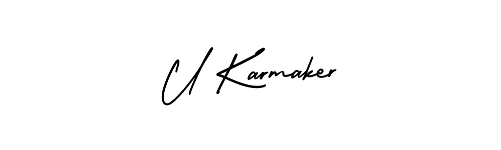 Best and Professional Signature Style for U Karmaker. AmerikaSignatureDemo-Regular Best Signature Style Collection. U Karmaker signature style 3 images and pictures png