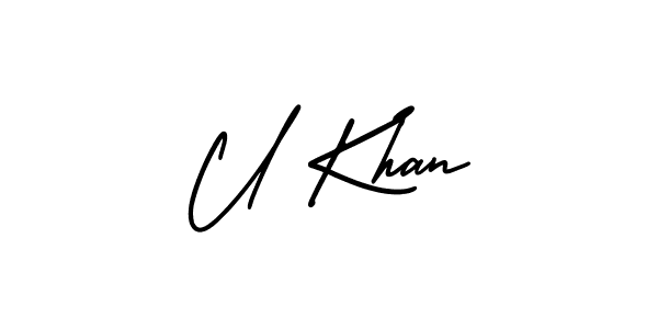 Best and Professional Signature Style for U Khan. AmerikaSignatureDemo-Regular Best Signature Style Collection. U Khan signature style 3 images and pictures png