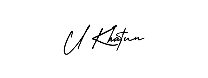 You can use this online signature creator to create a handwritten signature for the name U Khatun. This is the best online autograph maker. U Khatun signature style 3 images and pictures png