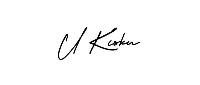 How to make U Kisku signature? AmerikaSignatureDemo-Regular is a professional autograph style. Create handwritten signature for U Kisku name. U Kisku signature style 3 images and pictures png