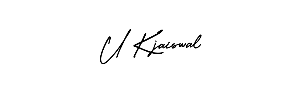 Create a beautiful signature design for name U Kjaiswal. With this signature (AmerikaSignatureDemo-Regular) fonts, you can make a handwritten signature for free. U Kjaiswal signature style 3 images and pictures png