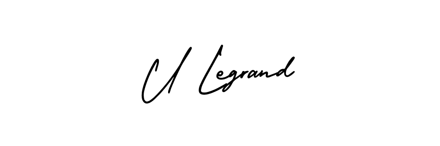 Use a signature maker to create a handwritten signature online. With this signature software, you can design (AmerikaSignatureDemo-Regular) your own signature for name U Legrand. U Legrand signature style 3 images and pictures png