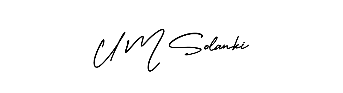 Design your own signature with our free online signature maker. With this signature software, you can create a handwritten (AmerikaSignatureDemo-Regular) signature for name U M Solanki. U M Solanki signature style 3 images and pictures png