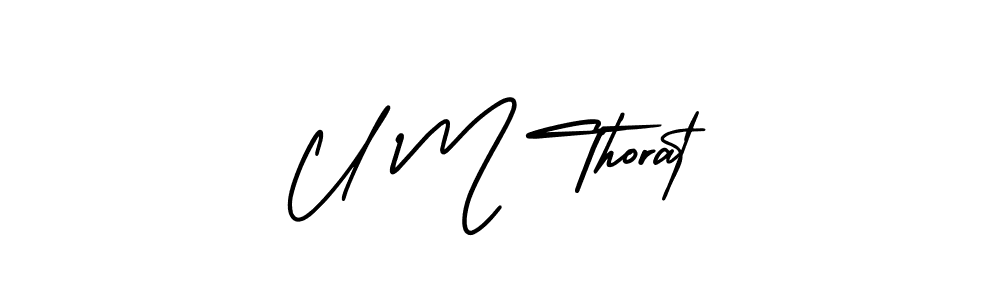 The best way (AmerikaSignatureDemo-Regular) to make a short signature is to pick only two or three words in your name. The name U M Thorat include a total of six letters. For converting this name. U M Thorat signature style 3 images and pictures png