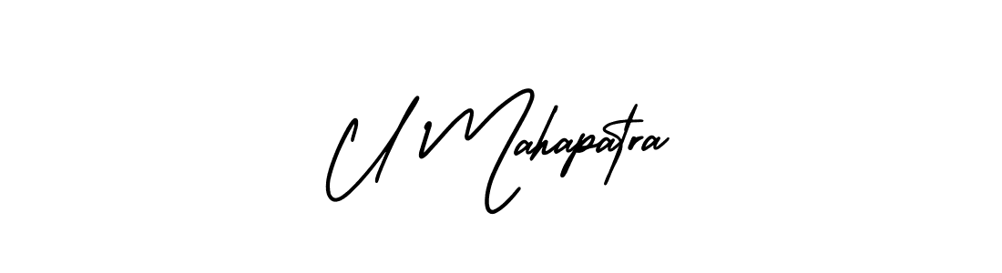 You should practise on your own different ways (AmerikaSignatureDemo-Regular) to write your name (U Mahapatra) in signature. don't let someone else do it for you. U Mahapatra signature style 3 images and pictures png