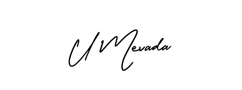 Best and Professional Signature Style for U Mevada. AmerikaSignatureDemo-Regular Best Signature Style Collection. U Mevada signature style 3 images and pictures png