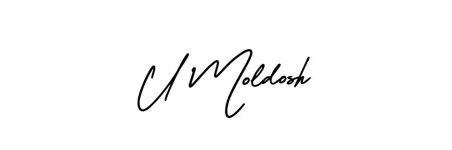 Create a beautiful signature design for name U Moldosh. With this signature (AmerikaSignatureDemo-Regular) fonts, you can make a handwritten signature for free. U Moldosh signature style 3 images and pictures png