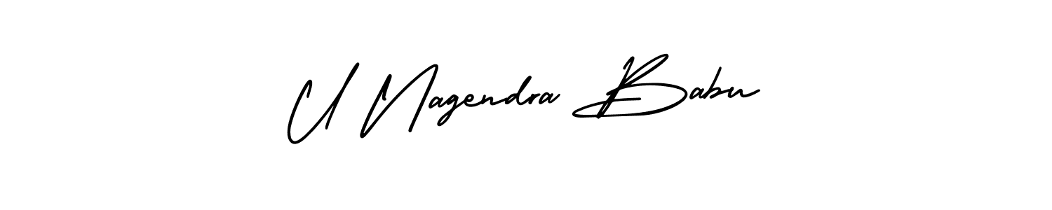 Use a signature maker to create a handwritten signature online. With this signature software, you can design (AmerikaSignatureDemo-Regular) your own signature for name U Nagendra Babu. U Nagendra Babu signature style 3 images and pictures png