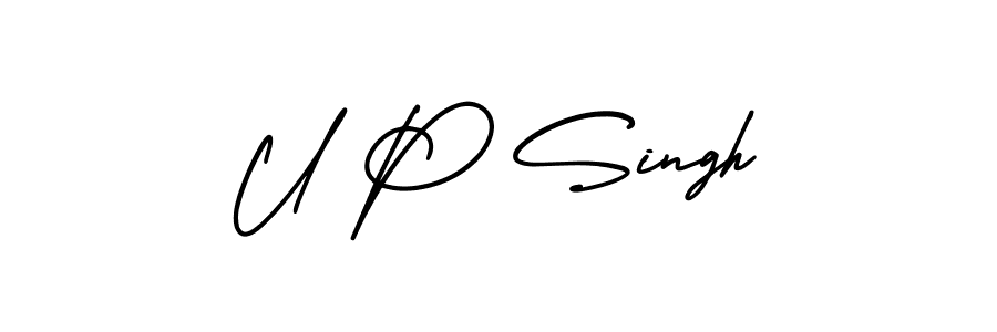 Create a beautiful signature design for name U P Singh. With this signature (AmerikaSignatureDemo-Regular) fonts, you can make a handwritten signature for free. U P Singh signature style 3 images and pictures png