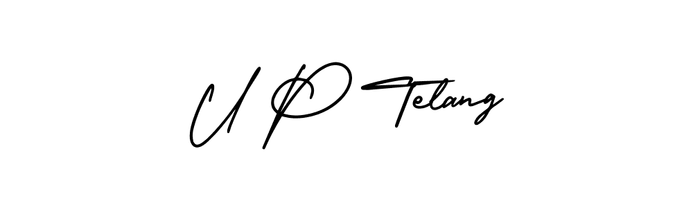 Use a signature maker to create a handwritten signature online. With this signature software, you can design (AmerikaSignatureDemo-Regular) your own signature for name U P Telang. U P Telang signature style 3 images and pictures png