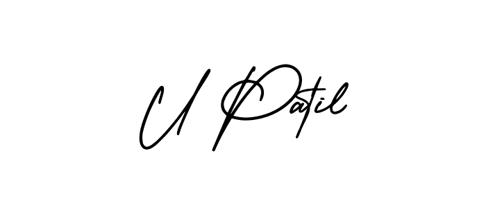 Make a beautiful signature design for name U Patil. With this signature (AmerikaSignatureDemo-Regular) style, you can create a handwritten signature for free. U Patil signature style 3 images and pictures png
