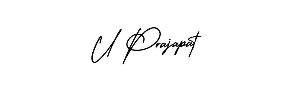 AmerikaSignatureDemo-Regular is a professional signature style that is perfect for those who want to add a touch of class to their signature. It is also a great choice for those who want to make their signature more unique. Get U Prajapat name to fancy signature for free. U Prajapat signature style 3 images and pictures png