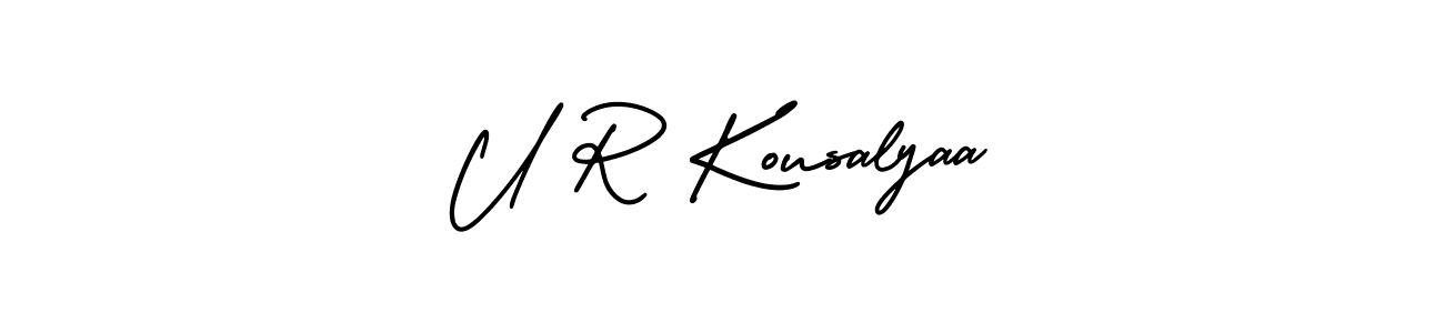 Also You can easily find your signature by using the search form. We will create U R Kousalyaa name handwritten signature images for you free of cost using AmerikaSignatureDemo-Regular sign style. U R Kousalyaa signature style 3 images and pictures png