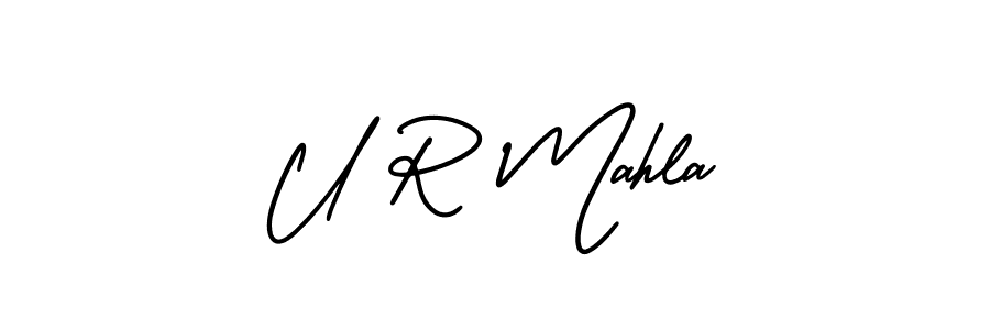 AmerikaSignatureDemo-Regular is a professional signature style that is perfect for those who want to add a touch of class to their signature. It is also a great choice for those who want to make their signature more unique. Get U R Mahla name to fancy signature for free. U R Mahla signature style 3 images and pictures png