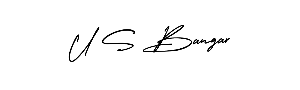 AmerikaSignatureDemo-Regular is a professional signature style that is perfect for those who want to add a touch of class to their signature. It is also a great choice for those who want to make their signature more unique. Get U S Bangar name to fancy signature for free. U S Bangar signature style 3 images and pictures png