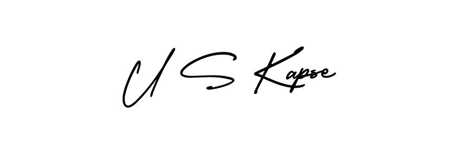 U S Kapse stylish signature style. Best Handwritten Sign (AmerikaSignatureDemo-Regular) for my name. Handwritten Signature Collection Ideas for my name U S Kapse. U S Kapse signature style 3 images and pictures png