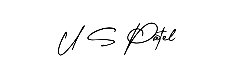 Similarly AmerikaSignatureDemo-Regular is the best handwritten signature design. Signature creator online .You can use it as an online autograph creator for name U S Patel. U S Patel signature style 3 images and pictures png
