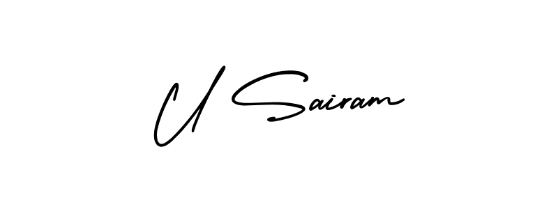 Also we have U Sairam name is the best signature style. Create professional handwritten signature collection using AmerikaSignatureDemo-Regular autograph style. U Sairam signature style 3 images and pictures png