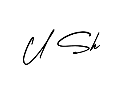 Similarly AmerikaSignatureDemo-Regular is the best handwritten signature design. Signature creator online .You can use it as an online autograph creator for name U Sh. U Sh signature style 3 images and pictures png