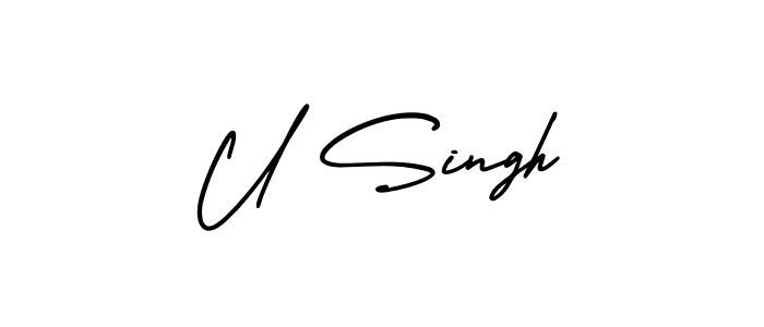 It looks lik you need a new signature style for name U Singh. Design unique handwritten (AmerikaSignatureDemo-Regular) signature with our free signature maker in just a few clicks. U Singh signature style 3 images and pictures png