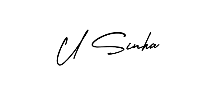 Also You can easily find your signature by using the search form. We will create U Sinha name handwritten signature images for you free of cost using AmerikaSignatureDemo-Regular sign style. U Sinha signature style 3 images and pictures png