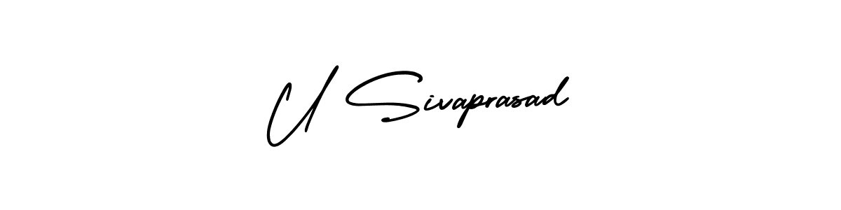 Design your own signature with our free online signature maker. With this signature software, you can create a handwritten (AmerikaSignatureDemo-Regular) signature for name U Sivaprasad. U Sivaprasad signature style 3 images and pictures png