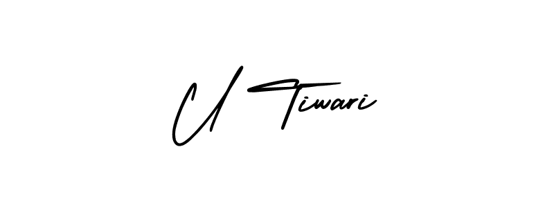 This is the best signature style for the U Tiwari name. Also you like these signature font (AmerikaSignatureDemo-Regular). Mix name signature. U Tiwari signature style 3 images and pictures png