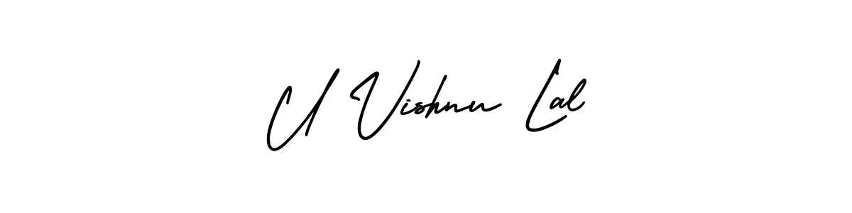 Also You can easily find your signature by using the search form. We will create U Vishnu Lal name handwritten signature images for you free of cost using AmerikaSignatureDemo-Regular sign style. U Vishnu Lal signature style 3 images and pictures png