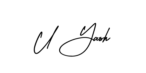 This is the best signature style for the U Yash name. Also you like these signature font (AmerikaSignatureDemo-Regular). Mix name signature. U Yash signature style 3 images and pictures png