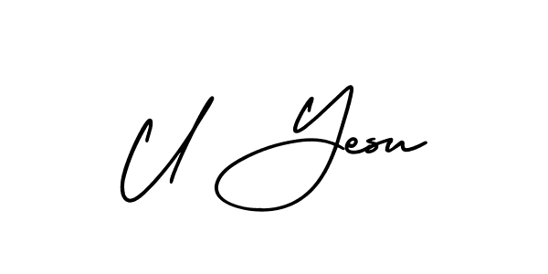 Also You can easily find your signature by using the search form. We will create U Yesu name handwritten signature images for you free of cost using AmerikaSignatureDemo-Regular sign style. U Yesu signature style 3 images and pictures png