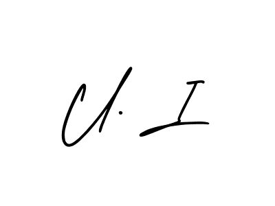 How to make U. I signature? AmerikaSignatureDemo-Regular is a professional autograph style. Create handwritten signature for U. I name. U. I signature style 3 images and pictures png