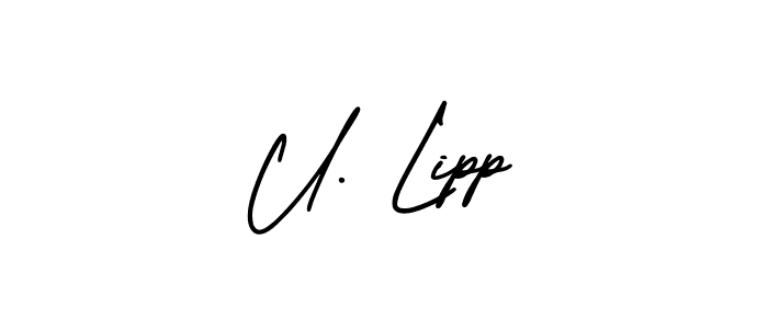 Create a beautiful signature design for name U. Lipp. With this signature (AmerikaSignatureDemo-Regular) fonts, you can make a handwritten signature for free. U. Lipp signature style 3 images and pictures png