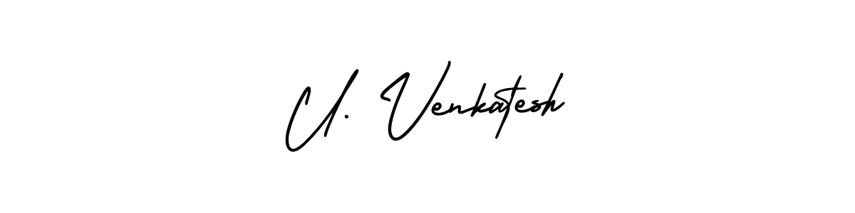 The best way (AmerikaSignatureDemo-Regular) to make a short signature is to pick only two or three words in your name. The name U. Venkatesh include a total of six letters. For converting this name. U. Venkatesh signature style 3 images and pictures png