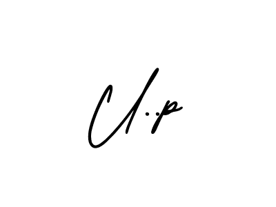 The best way (AmerikaSignatureDemo-Regular) to make a short signature is to pick only two or three words in your name. The name U..p include a total of six letters. For converting this name. U..p signature style 3 images and pictures png