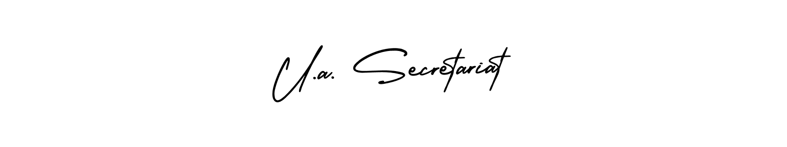 Design your own signature with our free online signature maker. With this signature software, you can create a handwritten (AmerikaSignatureDemo-Regular) signature for name U.a. Secretariat. U.a. Secretariat signature style 3 images and pictures png