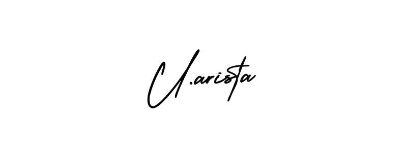 if you are searching for the best signature style for your name U.arista. so please give up your signature search. here we have designed multiple signature styles  using AmerikaSignatureDemo-Regular. U.arista signature style 3 images and pictures png